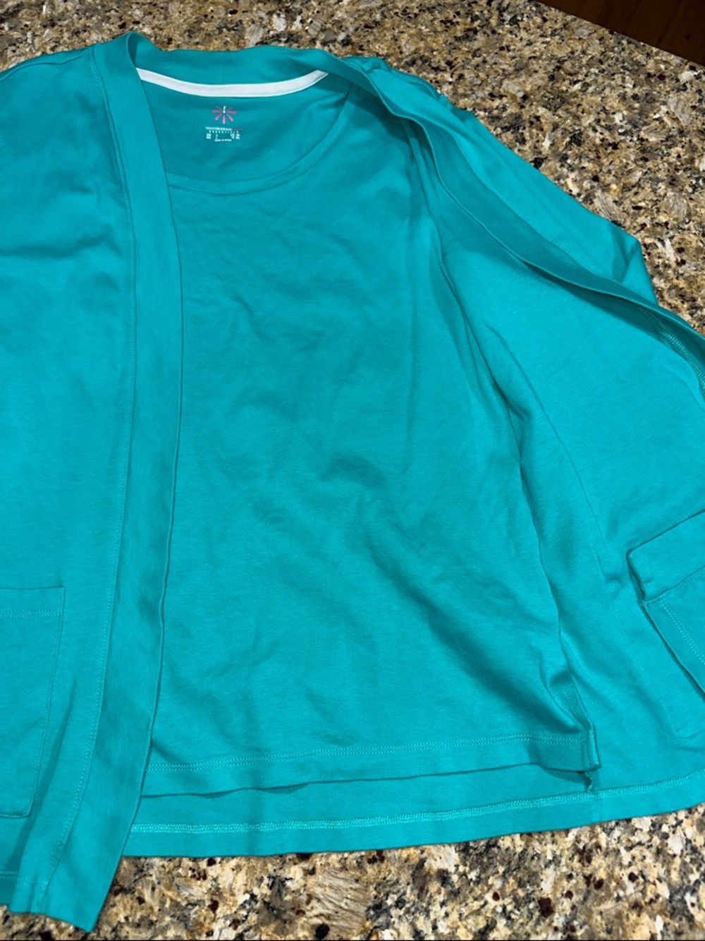 Isaac Mizrahi Teal Open-Front Cardigan - Picture 5 of 6